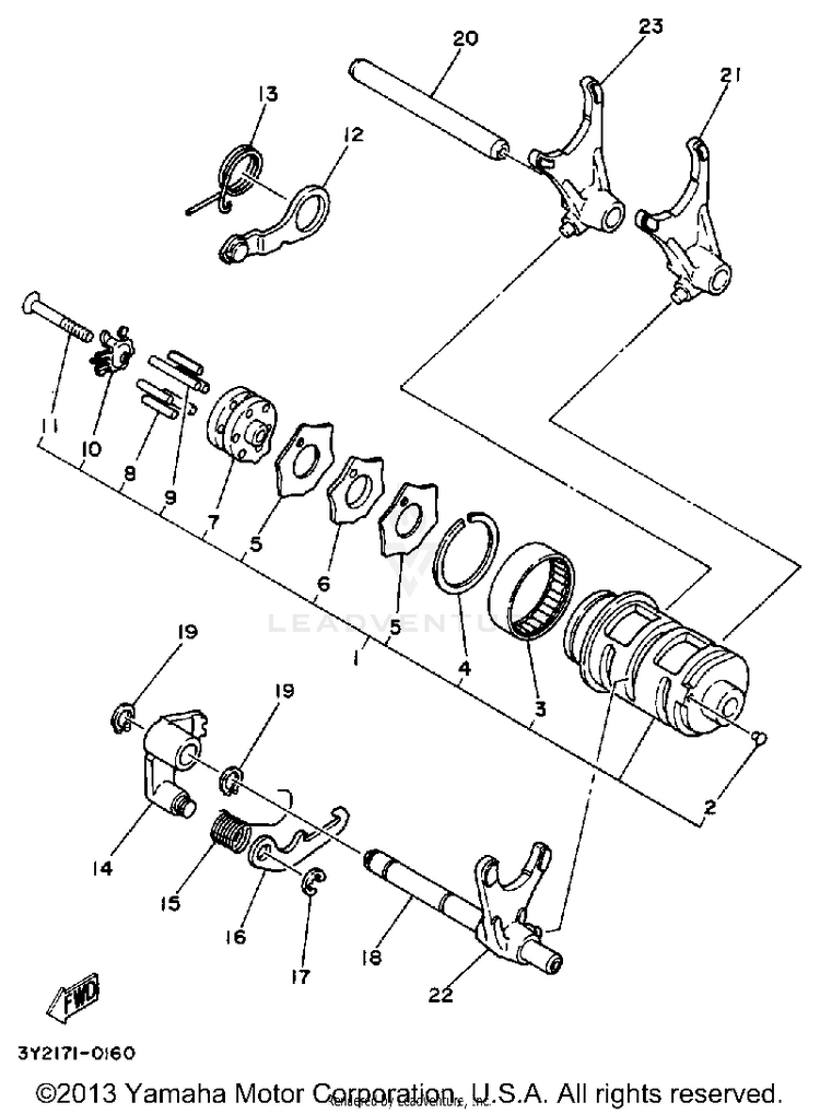 Shift Cam Fork Schematic