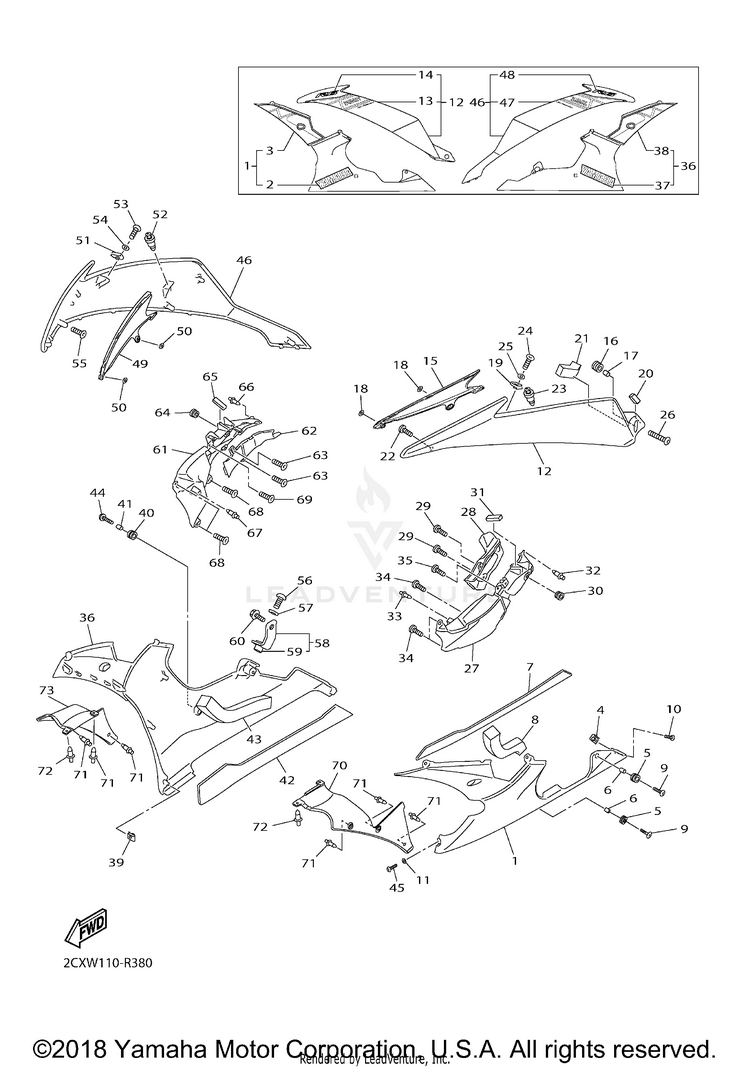 Cowling 2 YZFR6 60TH ANNIVERSARY - YZFR6GCY - 2016 Schematic