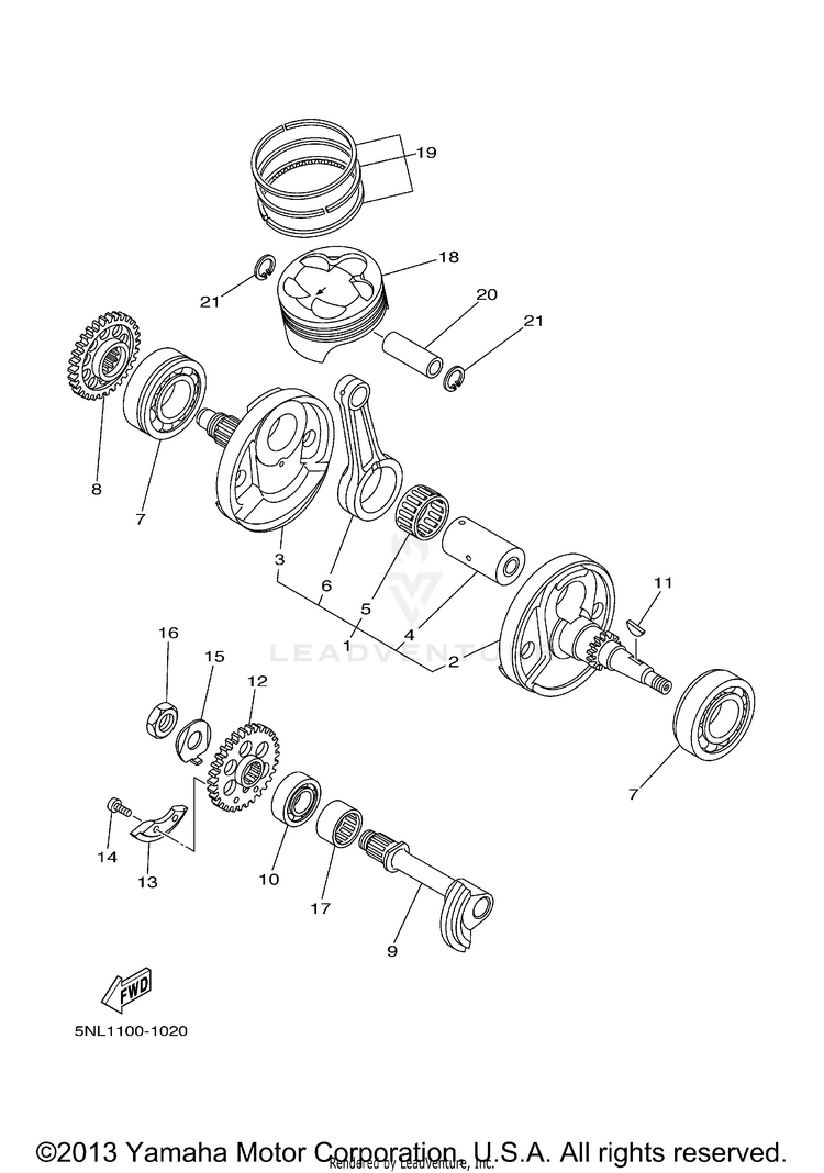 Crankshaft Piston Schematic