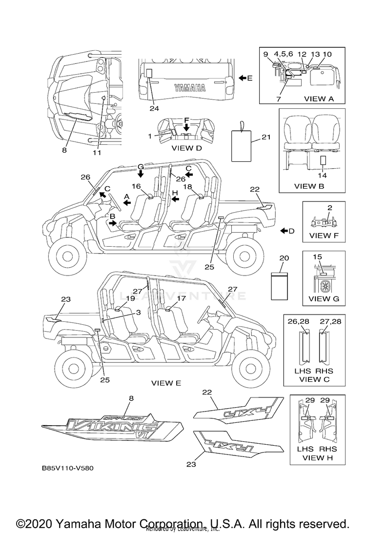 Emblem Label 1 VIKING VI EPS HUNTER - YXC70VPHLH - 2020 Schematic