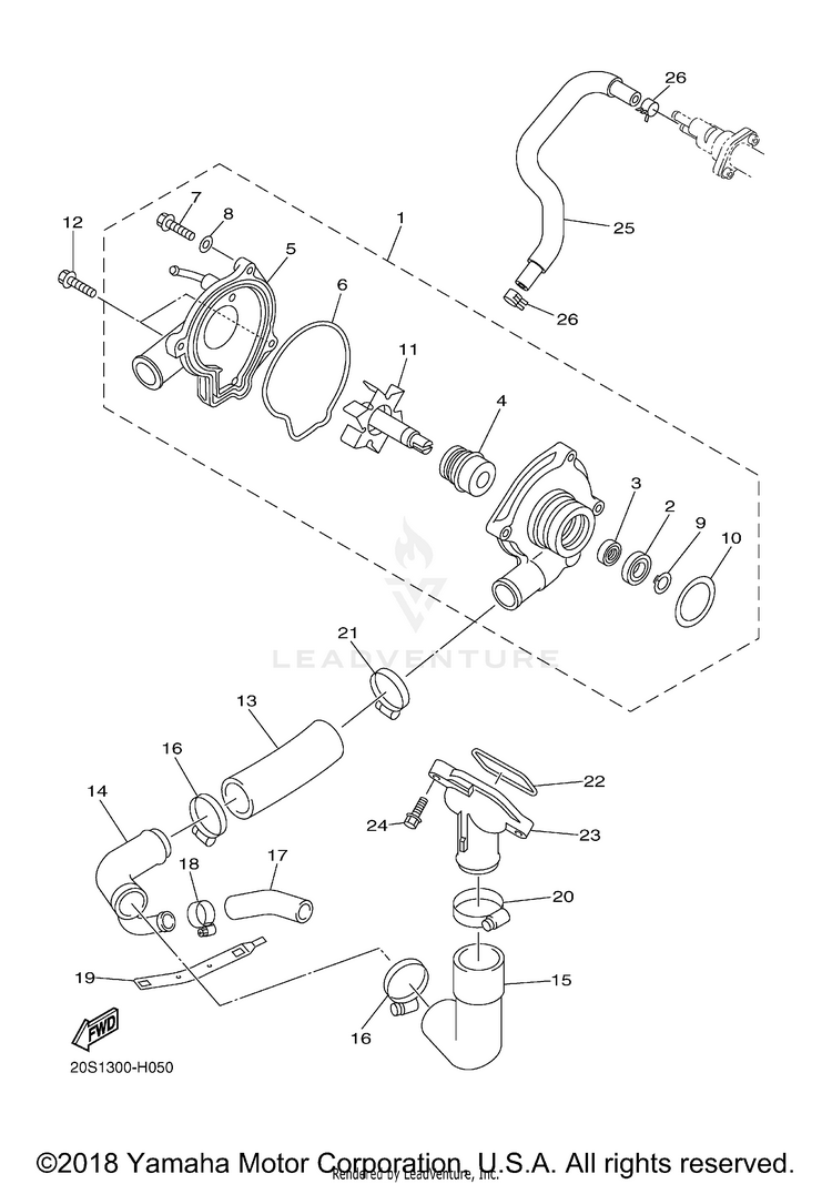 Water Pump FZ6R - FZ6RACO - 2011 Schematic