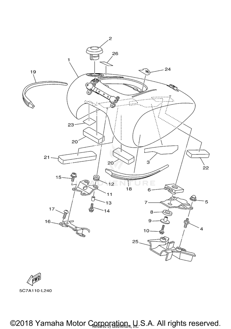 Fuel Tank RAIDER S - XV19CSBCB - 2012 Schematic