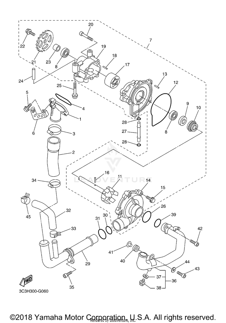 Water Pump FZ1 - FZS10XCGY - 2008 Schematic