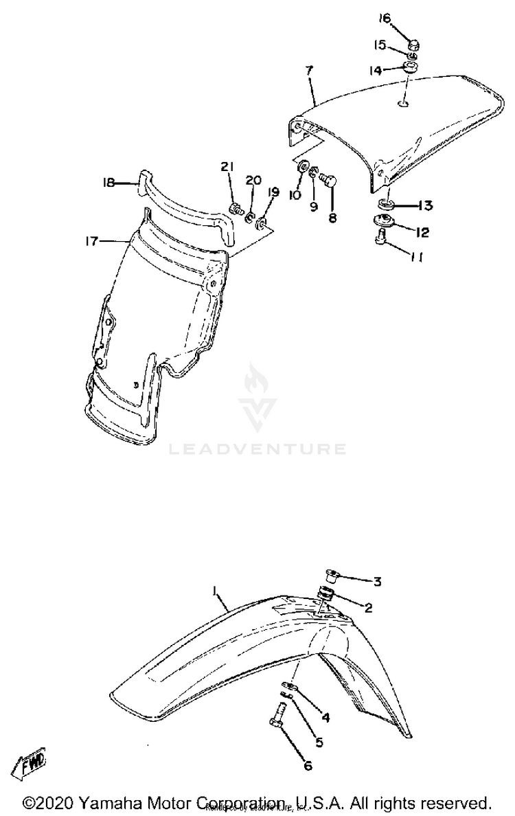 Front Fender - Rear Fender Schematic