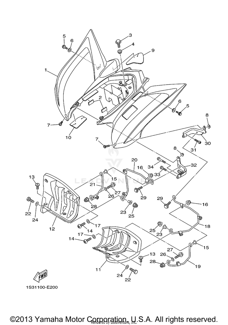 Rear Fender 700 SPECIAL EDITION - YFM7RSEA - 2011 Schematic