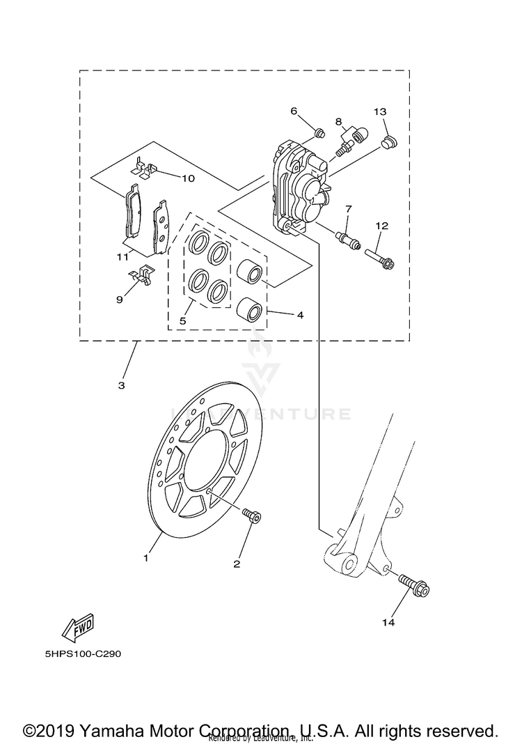 Front Brake Caliper Schematic