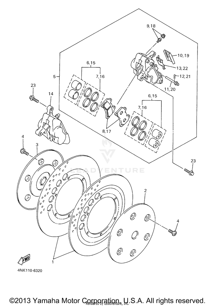 Front Brake Caliper Schematic