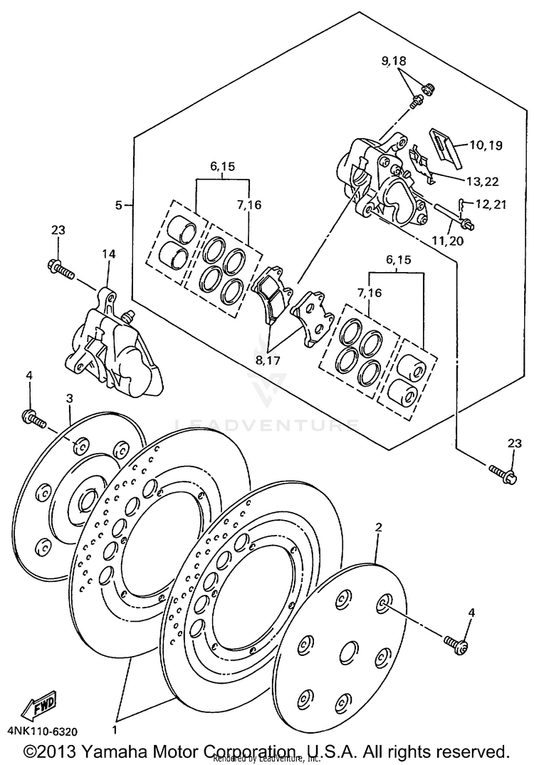 Front Brake Caliper Schematic