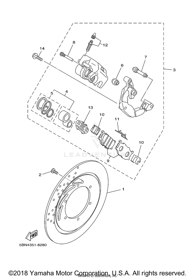 Front Brake Caliper Schematic