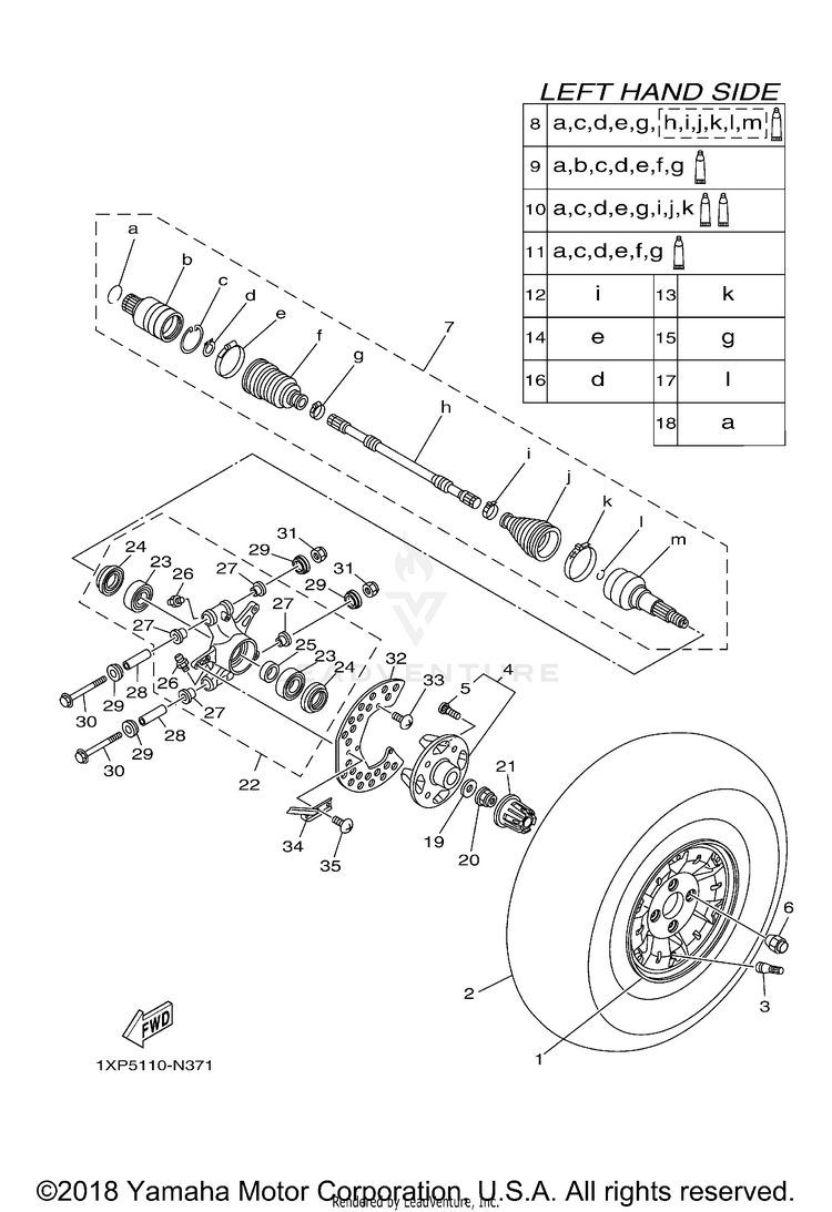 Rear Wheel VIKING EPS SE - YXM700PSF - 2015 Schematic