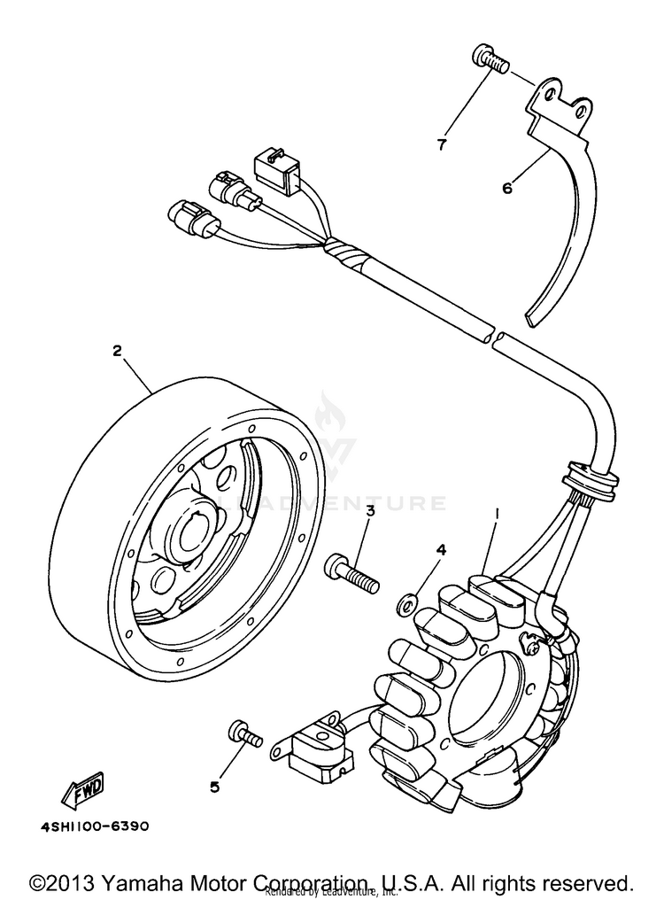 Generator KODIAK 4WD - YFM400FWJ - 1997 Schematic