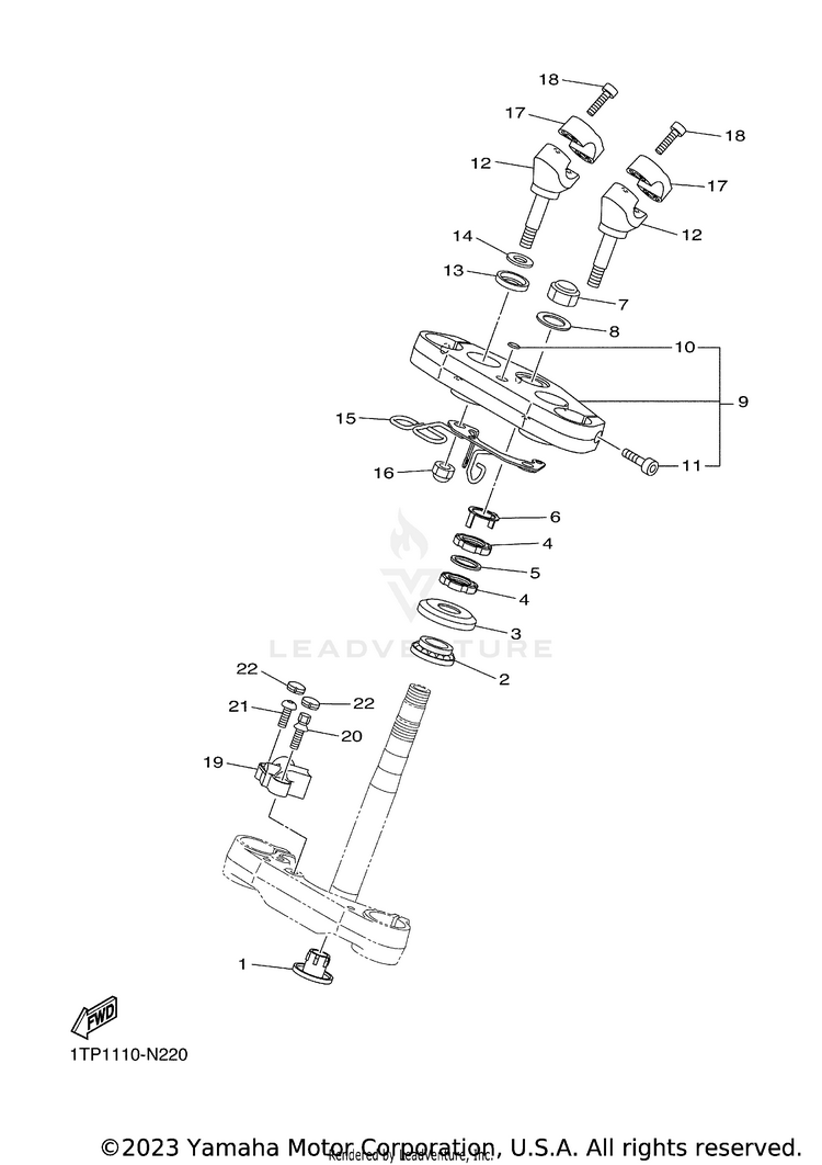 Steering BOLT R SPEC CA - XVS95CFCB - 2015 Schematic