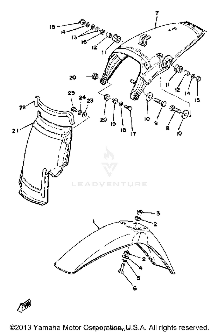Front Fender - Rear Fender Schematic