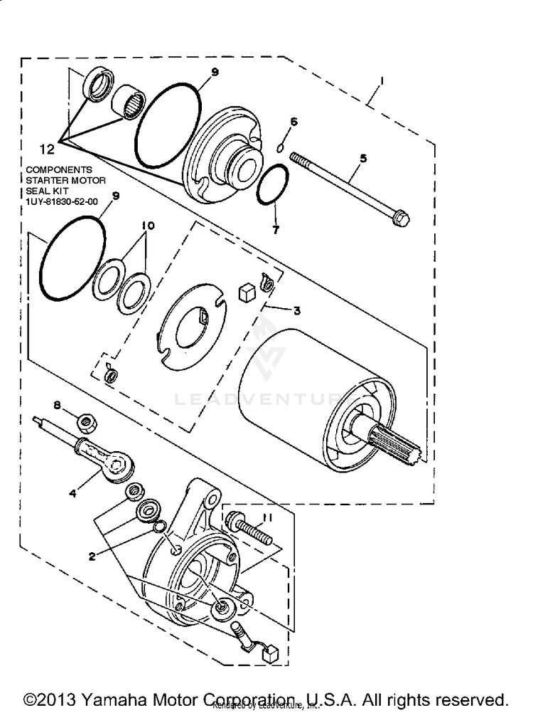 Starting Motor BIG BEAR - YFM350FWB_MNH - 1991 Schematic