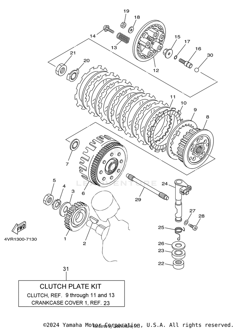 Clutch V STAR 650 SILVERADO - XVS65ATYCB - 2009 Schematic