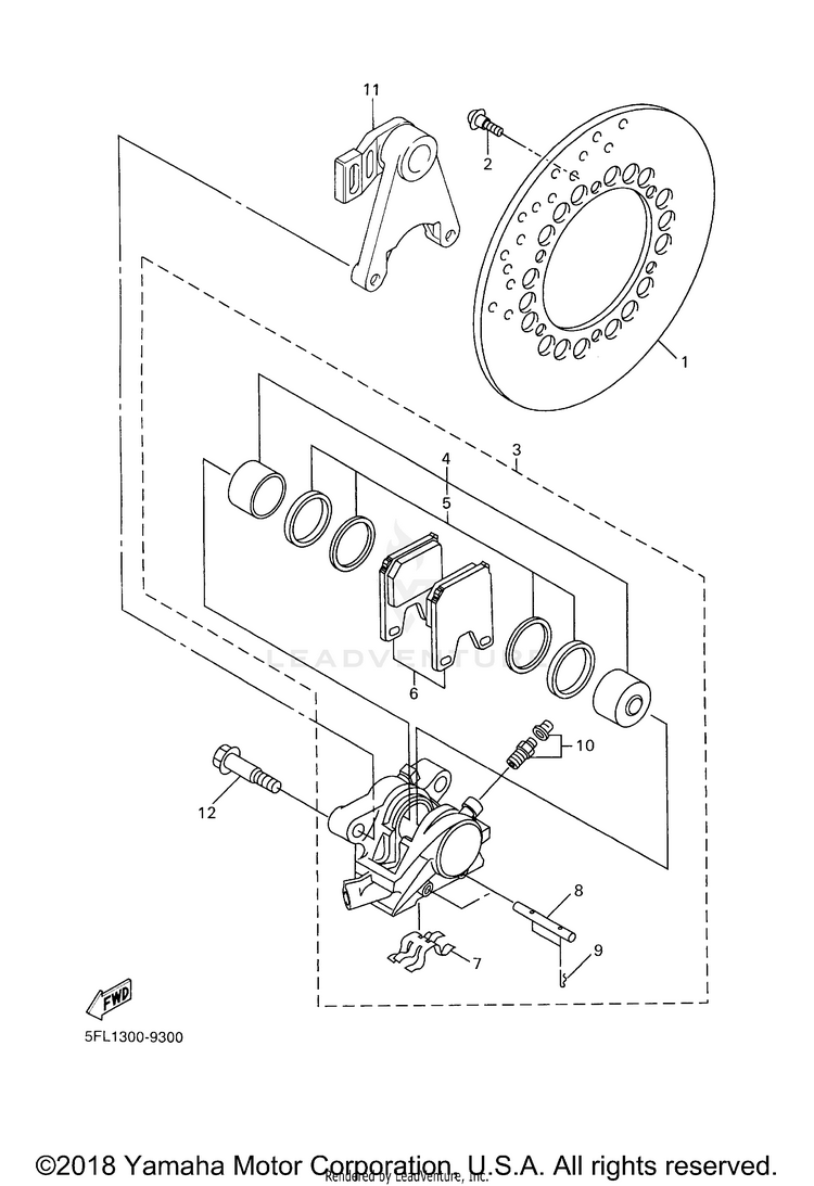 Rear Brake Caliper Schematic