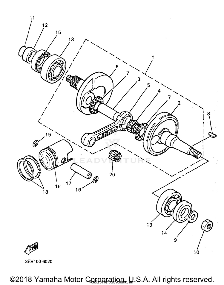 Crankshaft Piston Schematic
