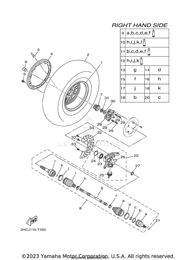 Front Wheel 2 YXZ1000R EPS SS SE - YXZ10YESJL - 2018 Schematic