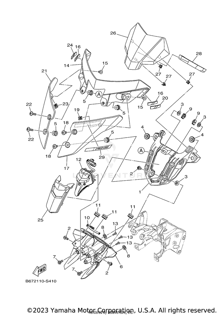 Cowling 2 FZ10 - FZ10HCB - 2017 Schematic