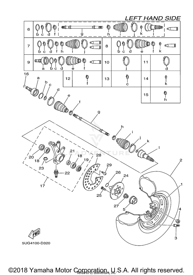 Front Wheel RHINO 450 4WD - YXR45FAVGR - 2006 Schematic