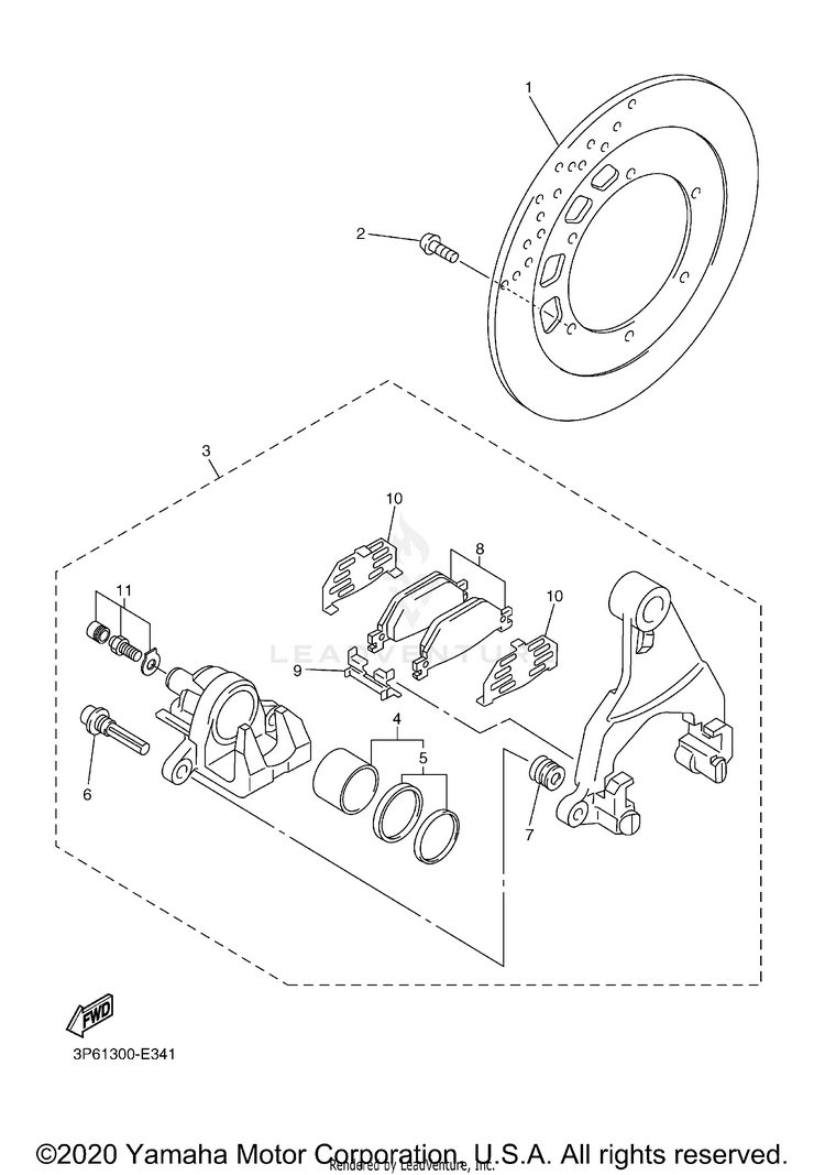Rear Brake Caliper Schematic