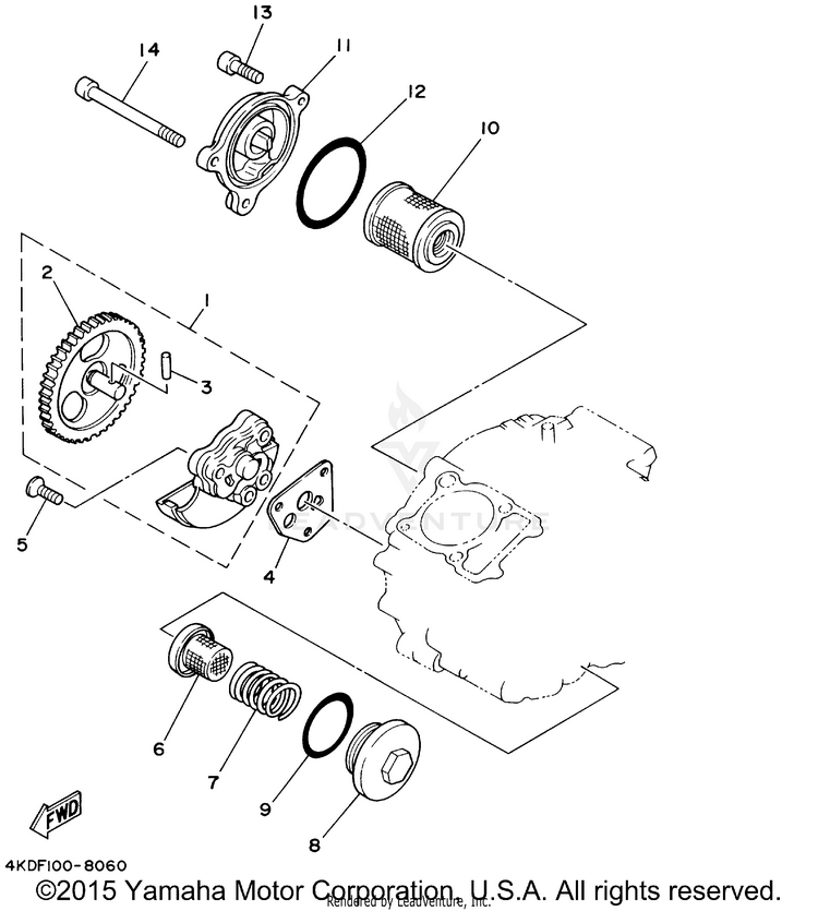 Oil Pump BEAR TRACKER 2WD_REALTREE - YFM250XHP - 2002 Schematic