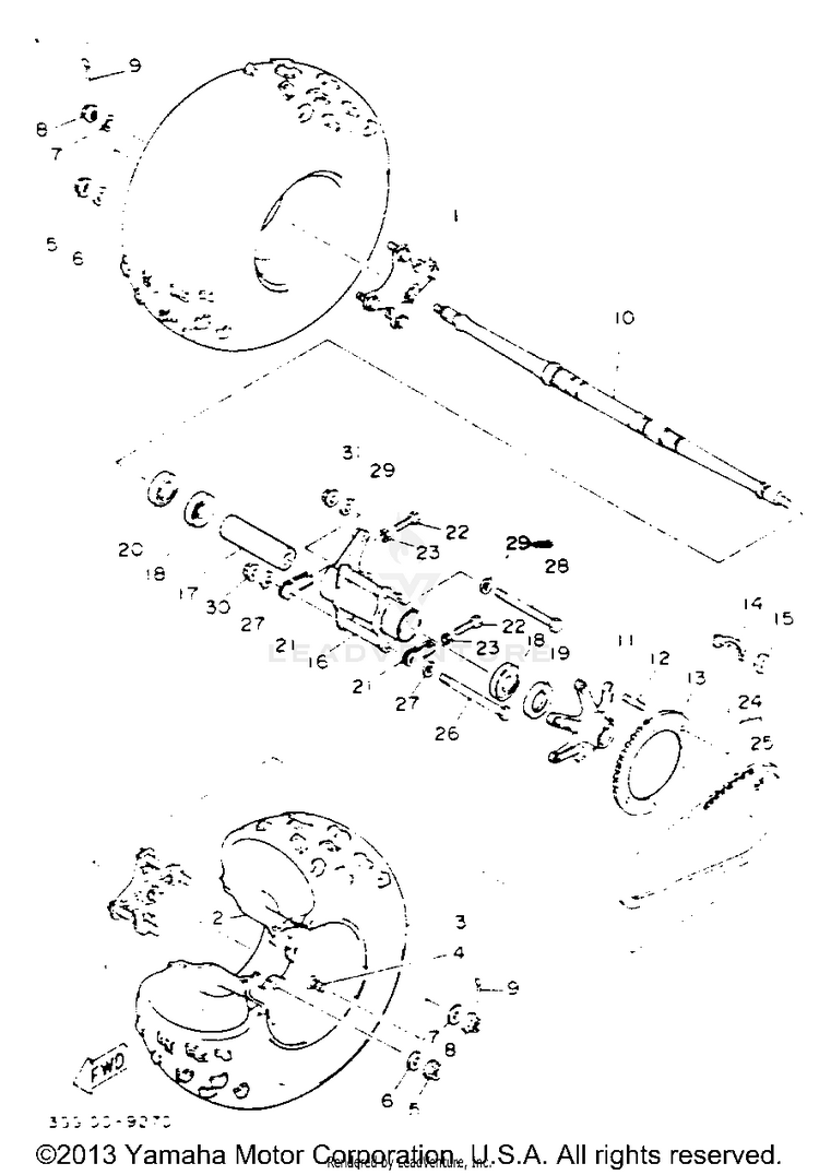 Rear Wheel BANSHEE - YFZ350E - 1993 Schematic