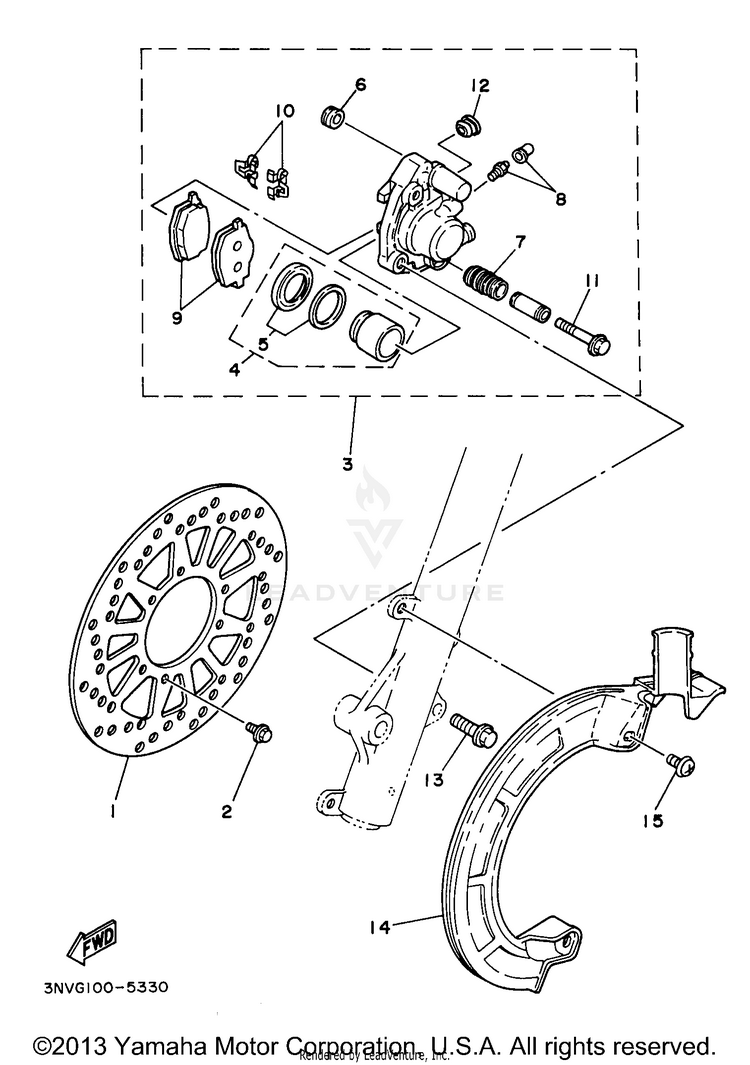 Front Brake Caliper Schematic