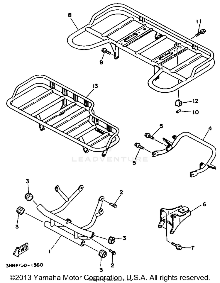 Gaurd BIG BEAR 4WD - YFM350FWE - 1993 Schematic