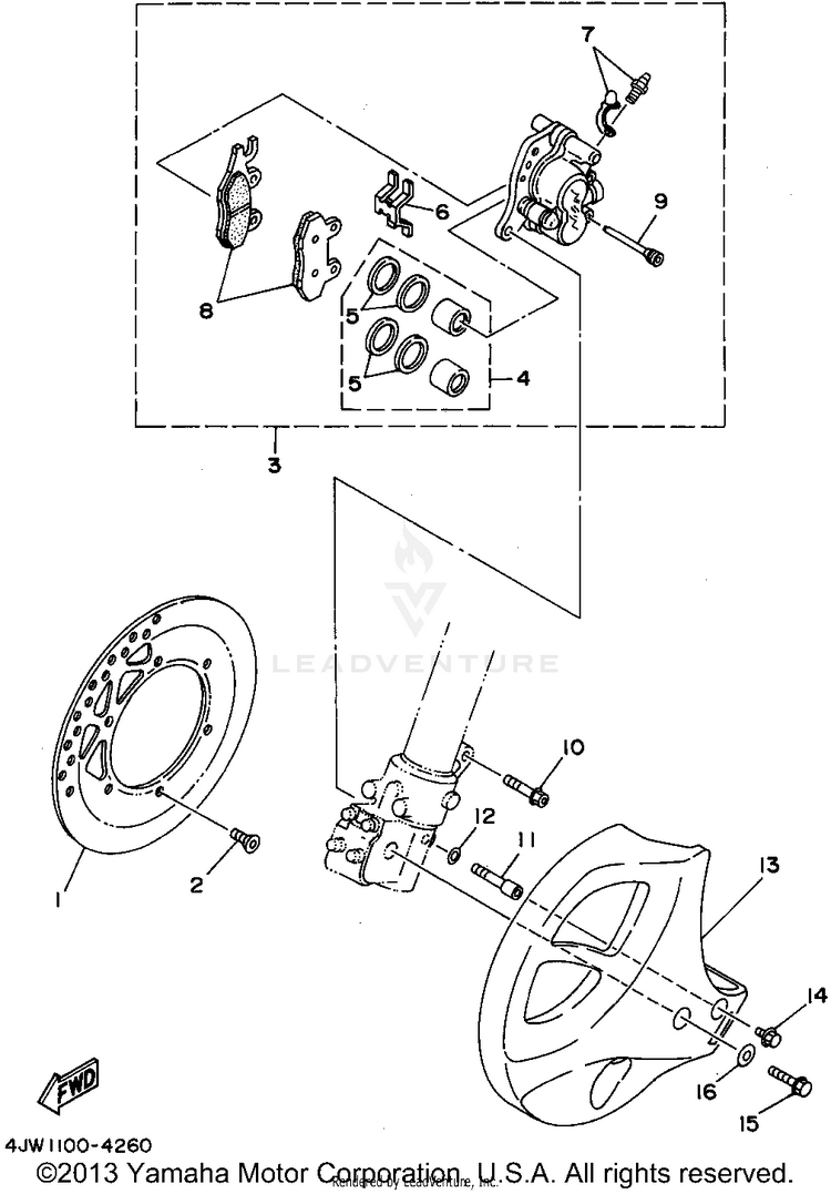 Front Brake Caliper Schematic