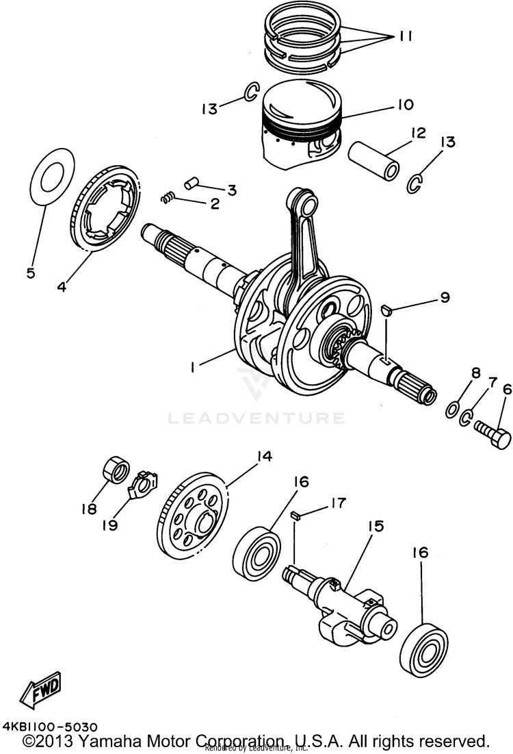 Crankshaft Piston Schematic
