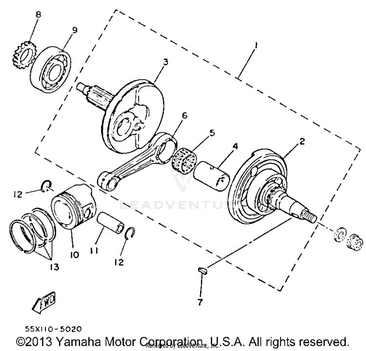 Crankshaft - Piston Schematic