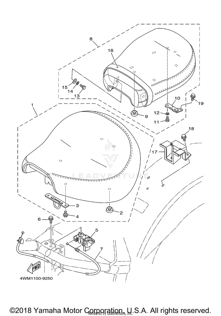Seat ROAD STAR - XV1600AMC - 2000 Schematic