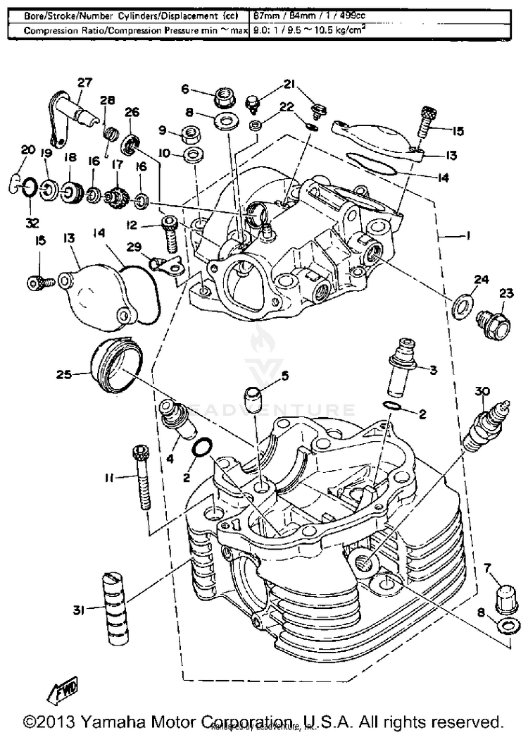 Cylinder Head - Cylinder Head Cover Schematic