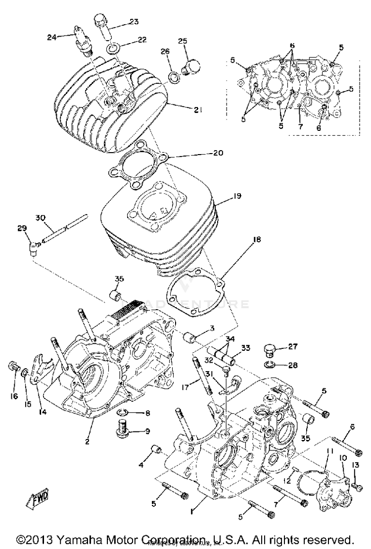 Crankcase - Cylinder Schematic