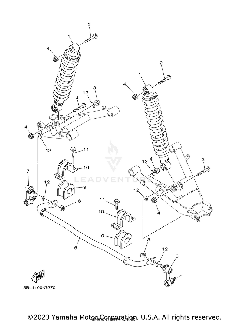 Rear Suspension RHINO 700 FI  SPECIA - YXR7FSEYB - 2009 Schematic