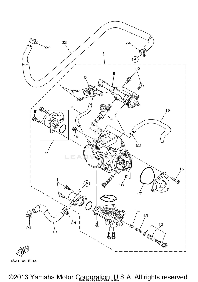 Throttle Body Assy 1 RAPTOR 700 - YFM70RW - 2007 Schematic