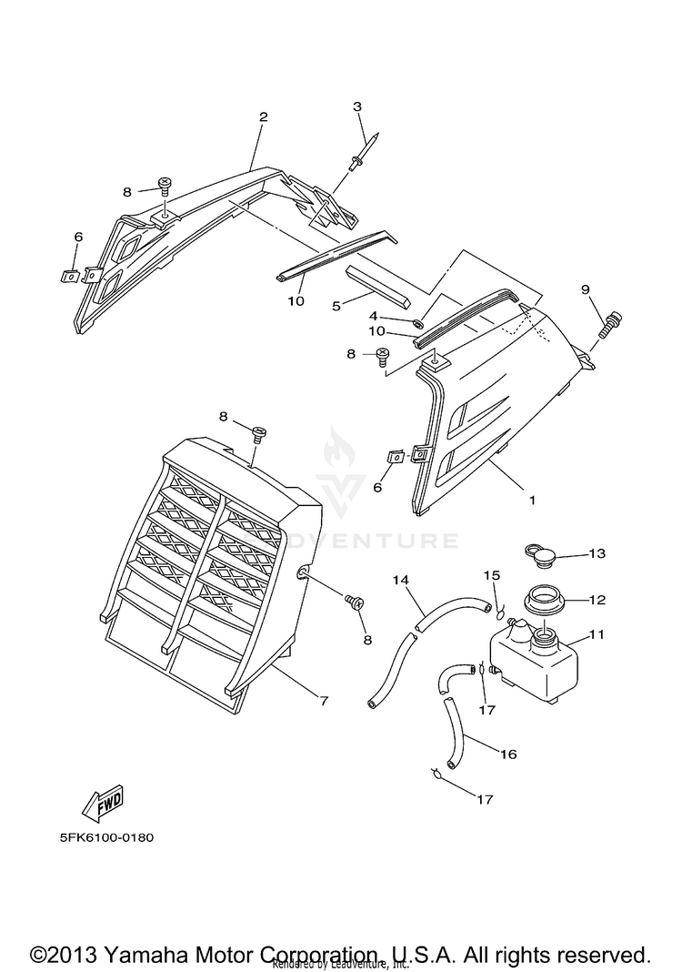 Side Cover BANSHEE - YFZ350R - 2003 Schematic