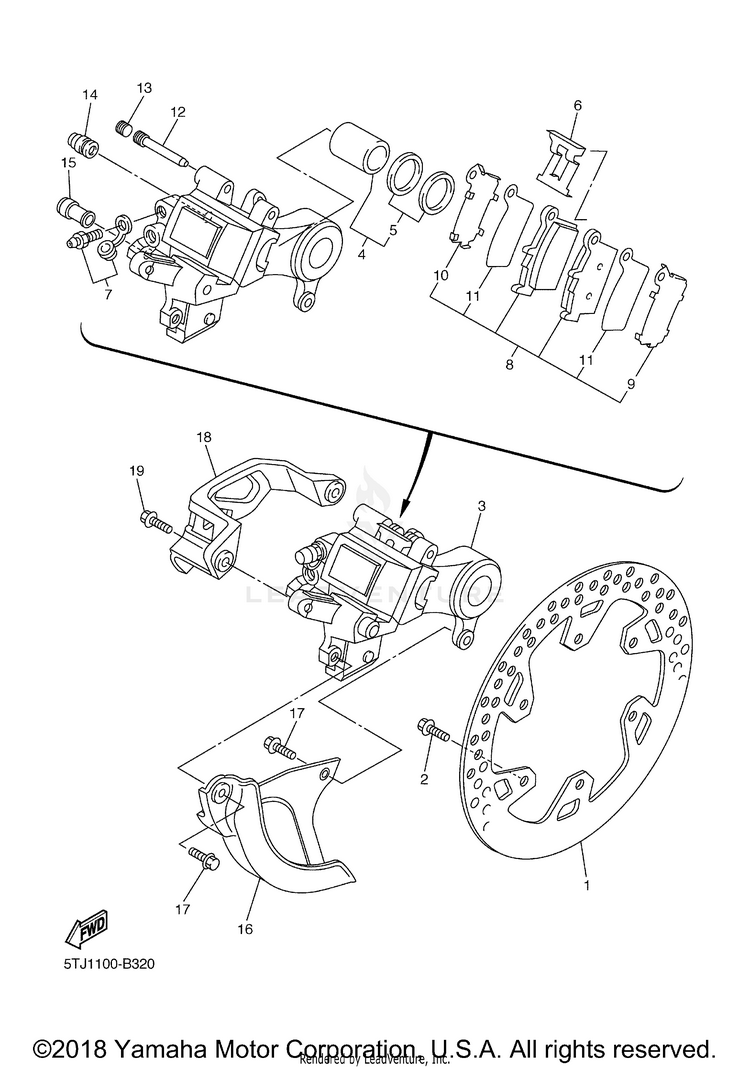 Rear Brake Caliper Schematic