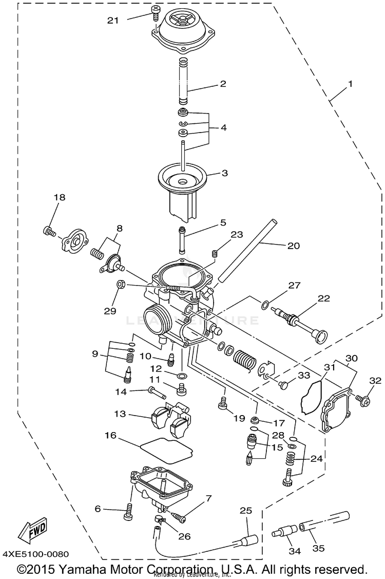 Carburetor BEAR TRACKER 2WD_REALTREE - YFM250XHP - 2002 Schematic