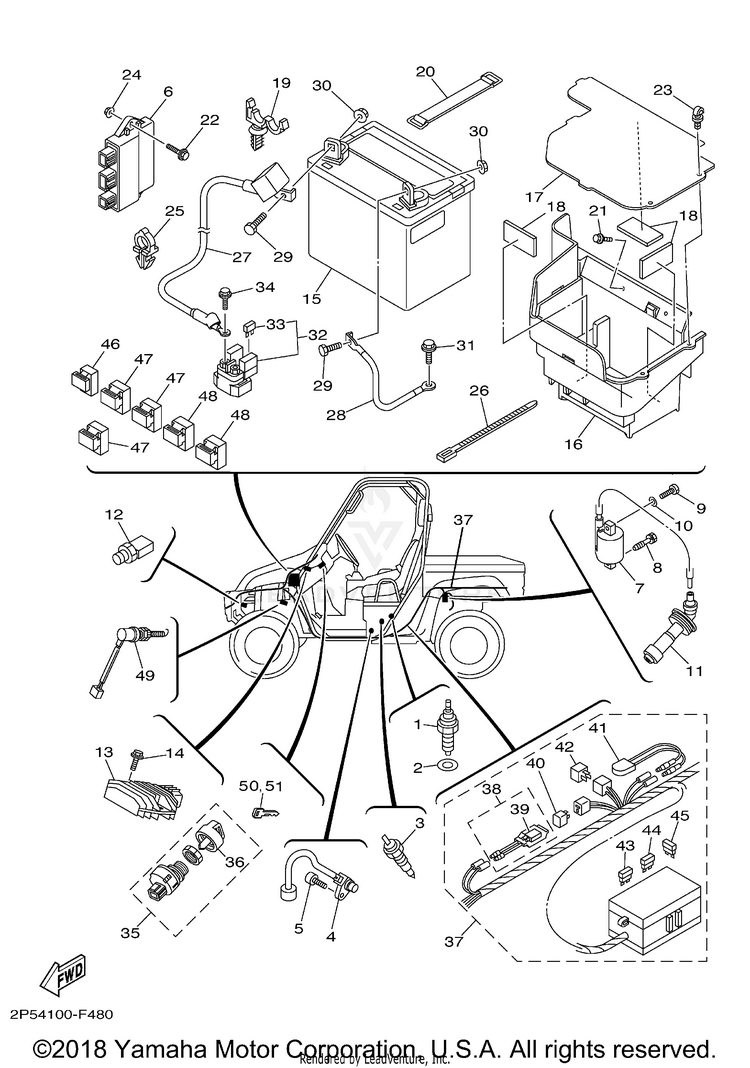 Electrical 1 RHINO 450 HUNTER - YXR45FHX - 2008 Schematic