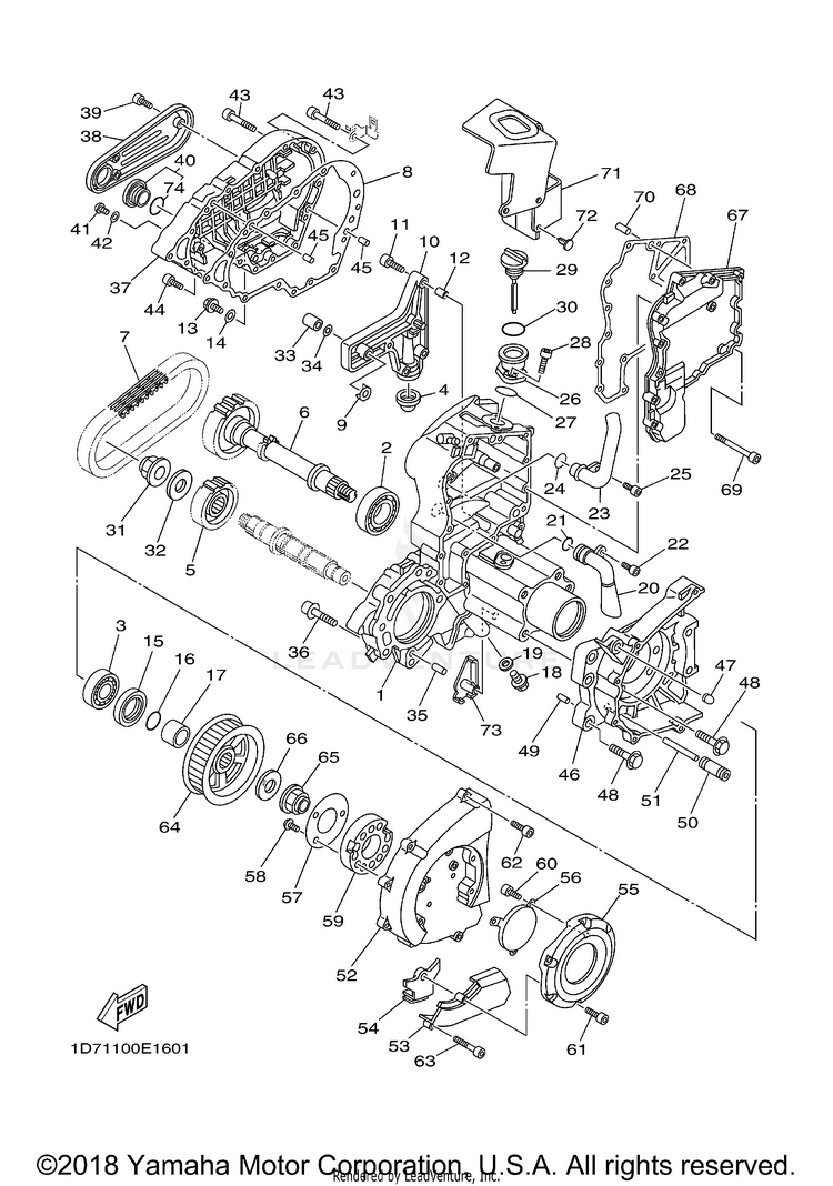 Middle Drive Gear ROADLINER S - XV19SXCR - 2008 Schematic