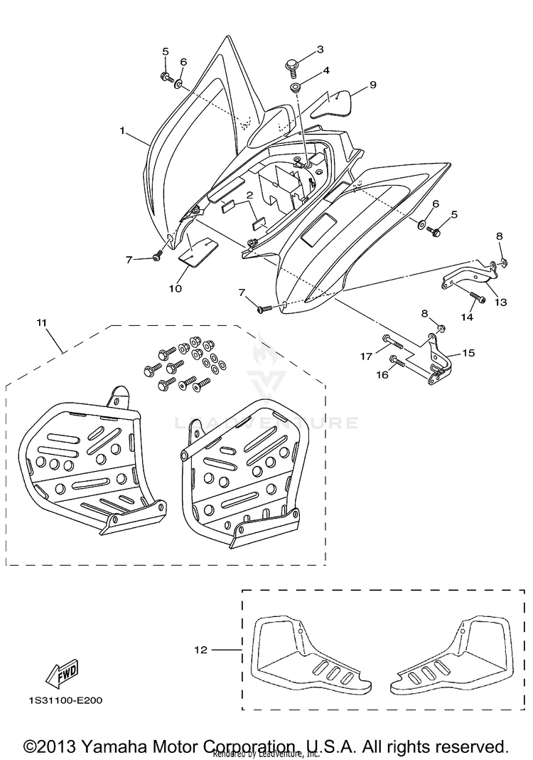 Rear Fender Footwell RAPTOR 700 SPECIAL EDITION 2 - YFM70RSP2X - 2008 Schematic