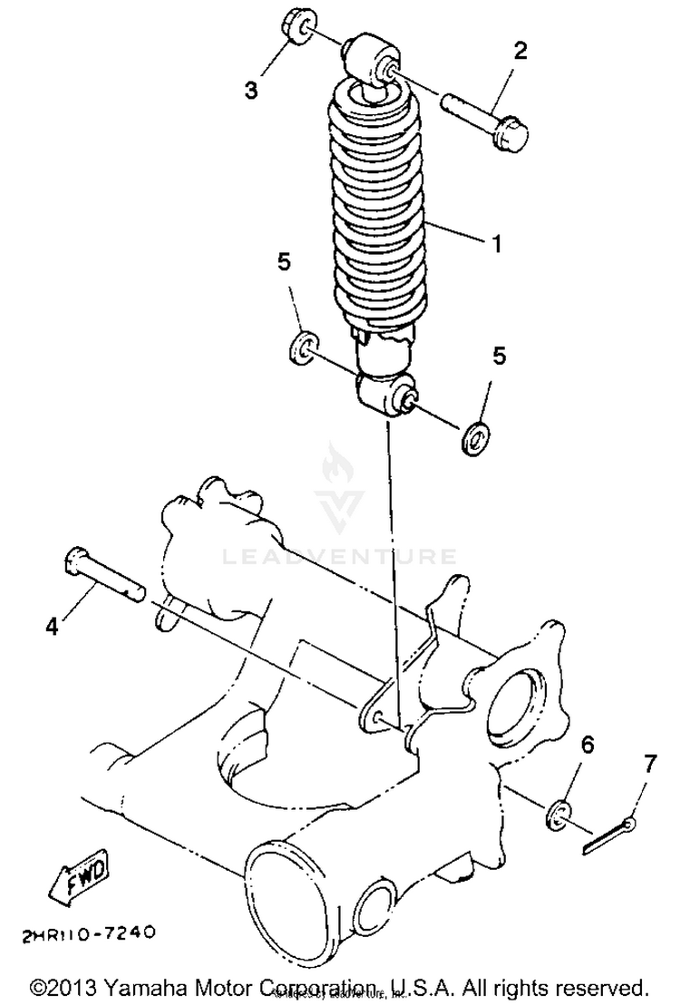Rear Shocks BIG BEAR 4WD (ME & NH Only) - YFM350FWE_MNH - 1993 Schematic
