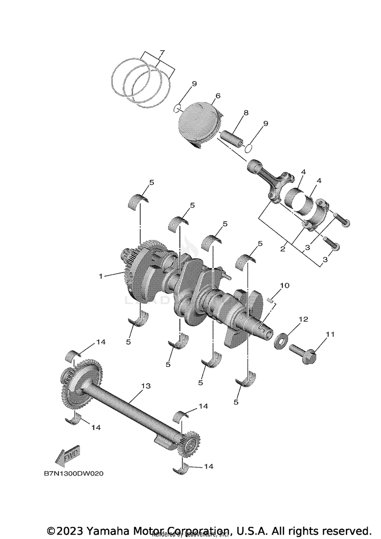 Crankshaft & Piston Schematic