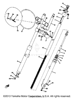 Front Fork Yz125a - B Schematic