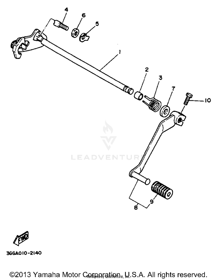 Shift Shaft BANSHEE - YFZ350G_MN - 1995 Schematic
