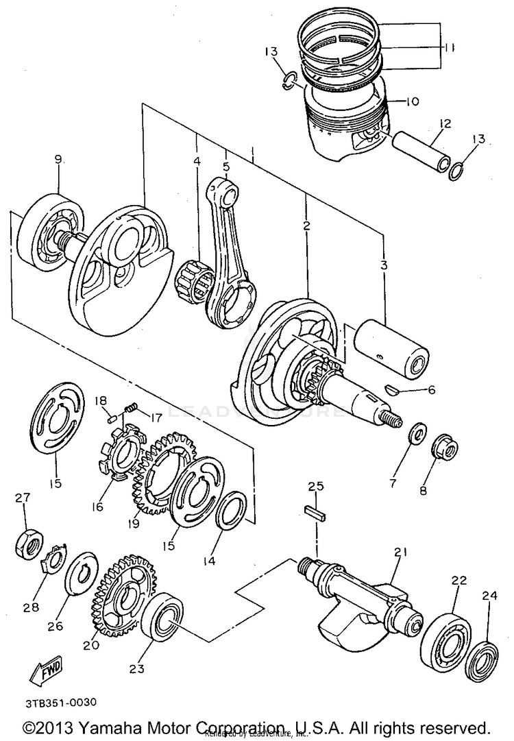 Crankshaft Piston Schematic