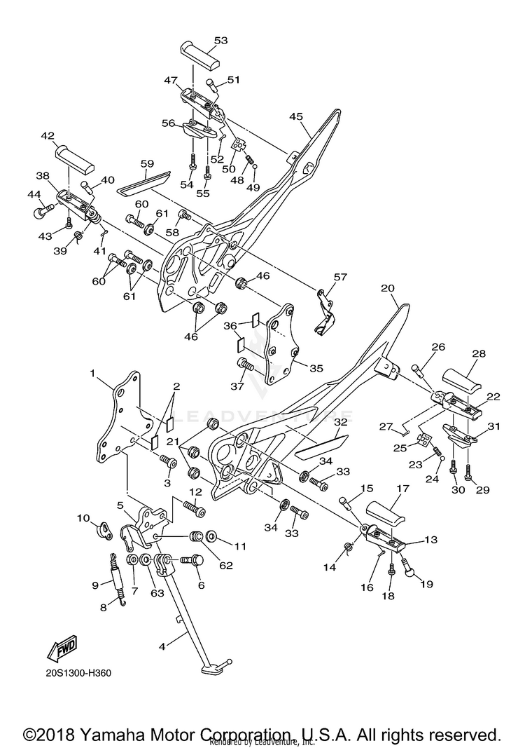 Stand Footrest FZ6R - FZ6RYCW - 2009 Schematic