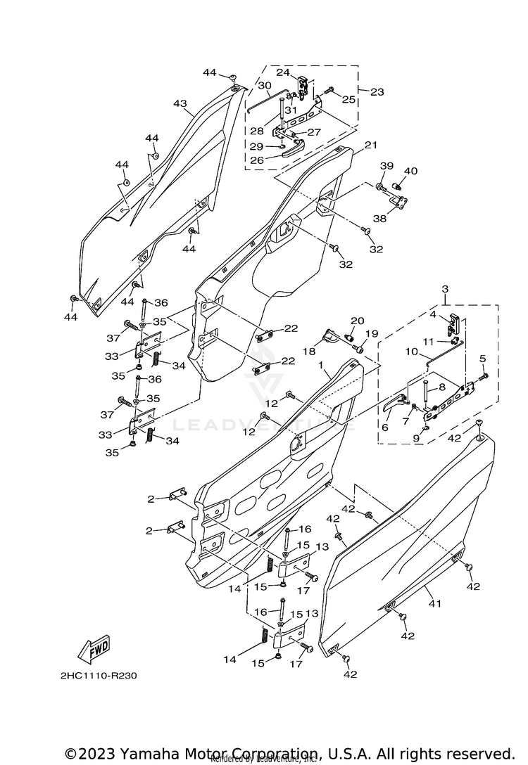 Side Cover 3 YXZ1000 EPS - YXZ10YPXGL - 2016 Schematic